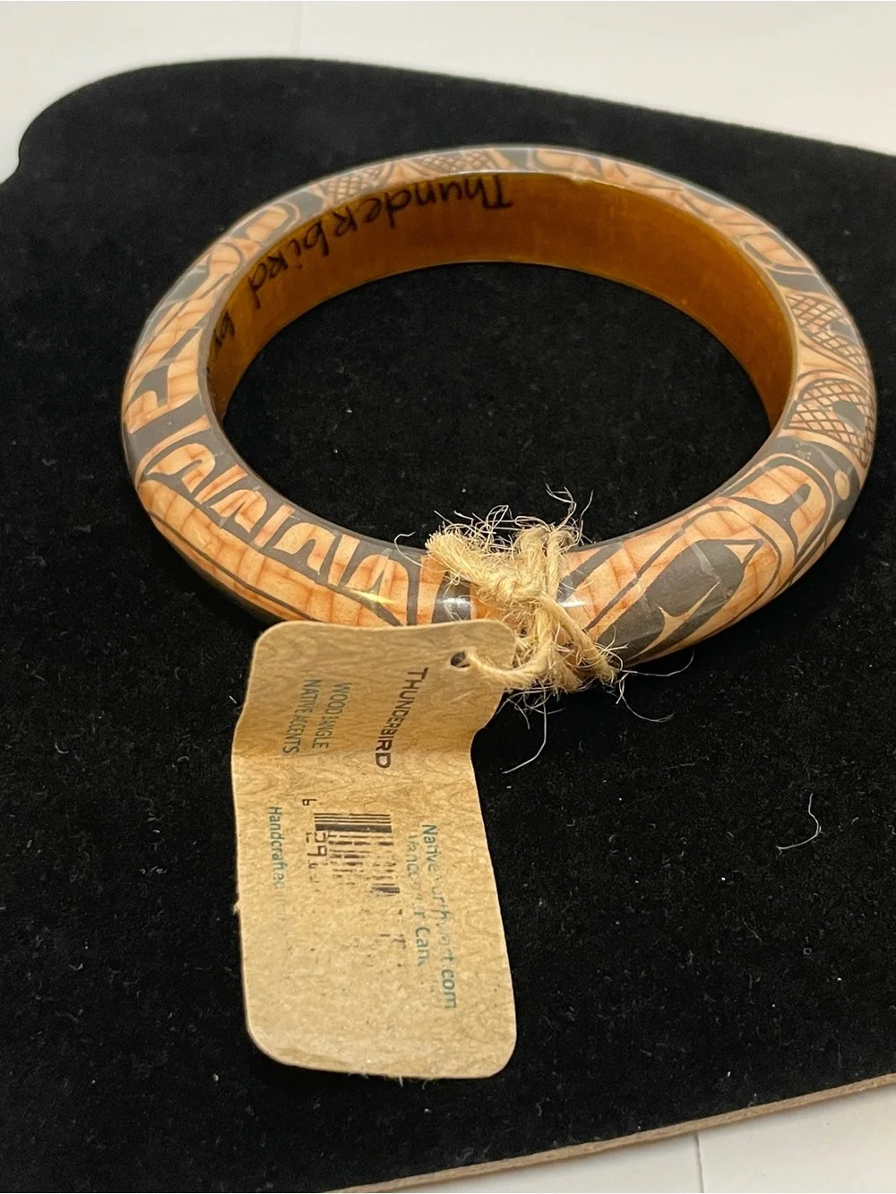Haida Thunderbird Wood Bangle Bracelet by Gordon White Native Accents Signed NEW